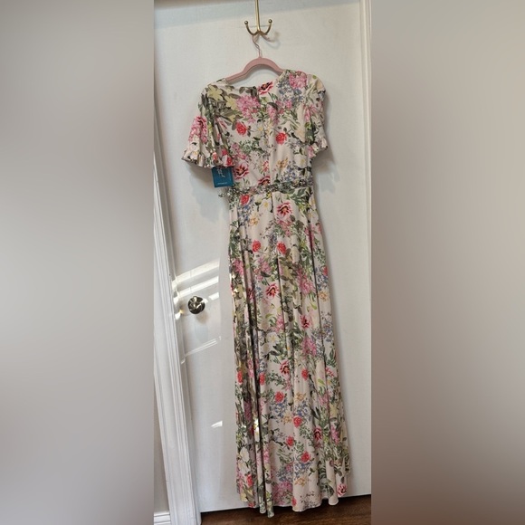Mac Duggal Floral Chiffon Beaded Waist  Maxi Dress Gown NWT 2 - Picture 12 of 12